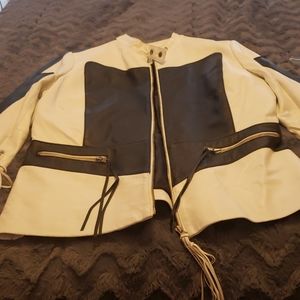 Black n White Leather jacket